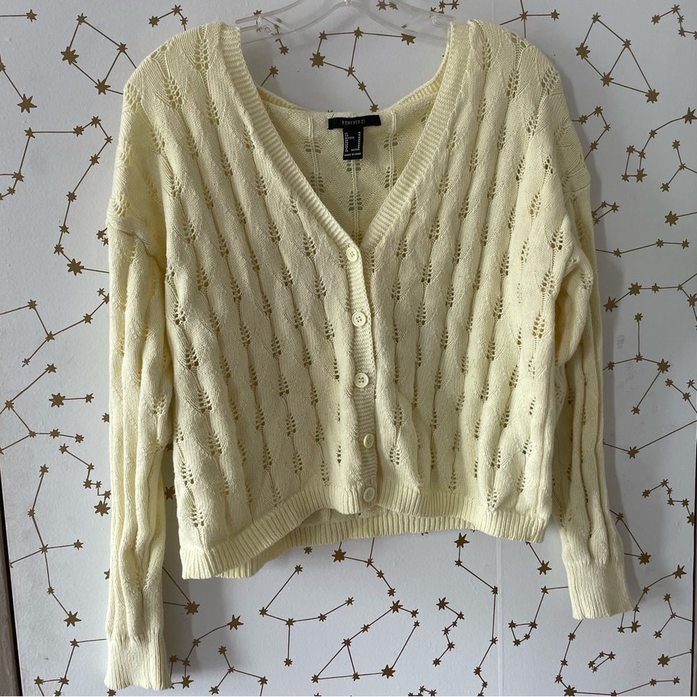 Pastel yellow knitted cardigan
